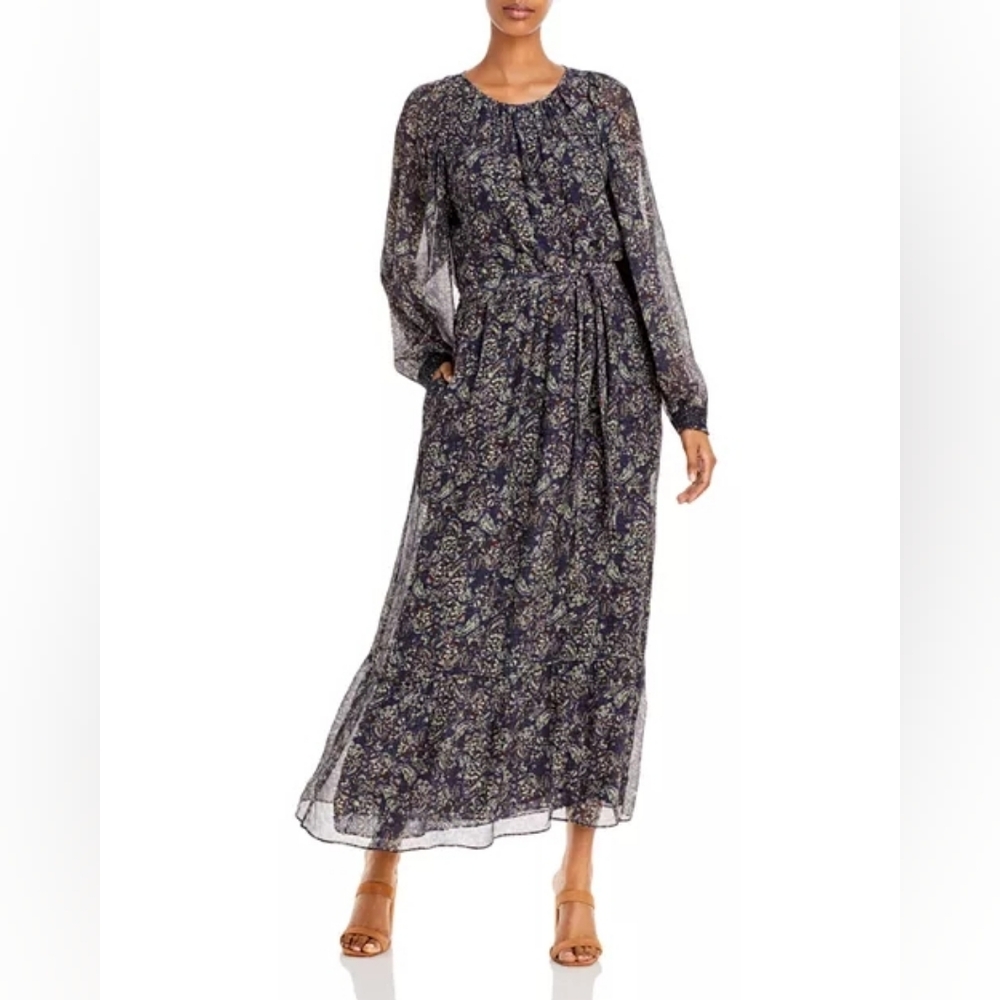Vanessa Bruno Sylvia Paisley 70s Retro Bohemian Maxi Dress Size 38 (6)